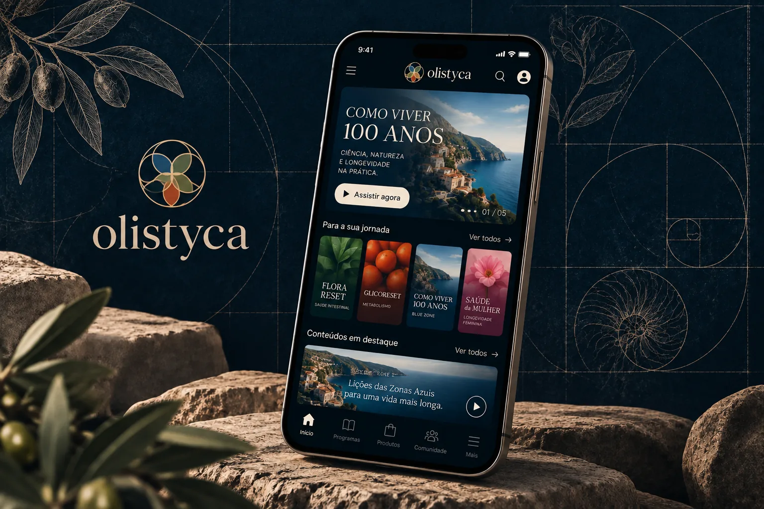 Aplicativo Olistyca em um celular